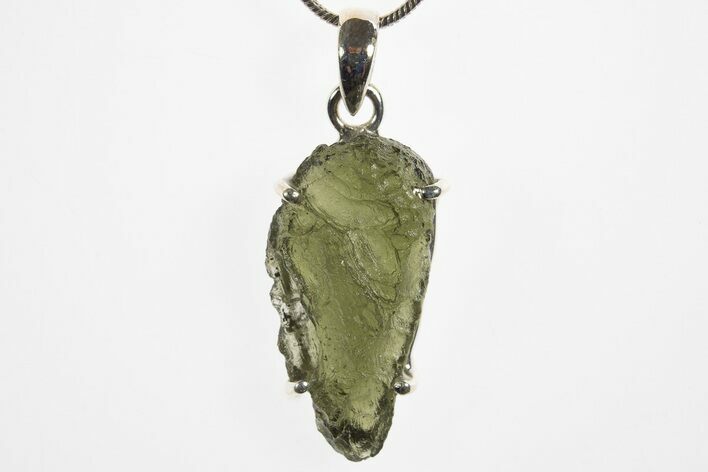 Green Moldavite Tektite Pendant ( g) - Czech Republic #329431